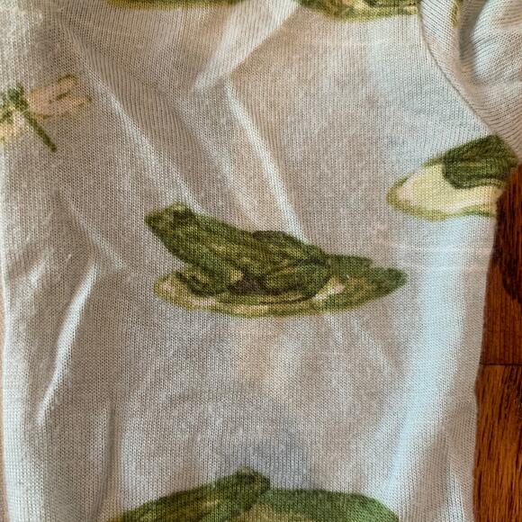 Milkbarn Leapfrog Bamboo Zipper Pajamas + Kerchief Bib MSRP $60 | 3-6 months - Picture 8 of 9